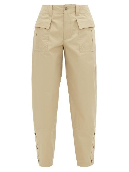 Matchesfashion.com Dolce & Gabbana - Buttoned-cuff Cotton-twill Safari Trousers - Womens - Khaki