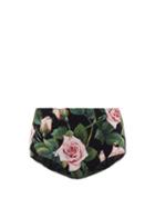 Matchesfashion.com Dolce & Gabbana - Rose-print Mid-rise Bikini Briefs - Womens - Black Print