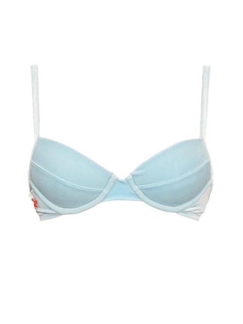 Roxana Salehoun Balconette Velvet Bikini Top
