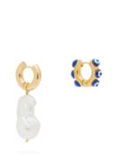 Matchesfashion.com Timeless Pearly - Mismatched Pearl & 24kt Gold-plated Hoop Earrings - Womens - Gold