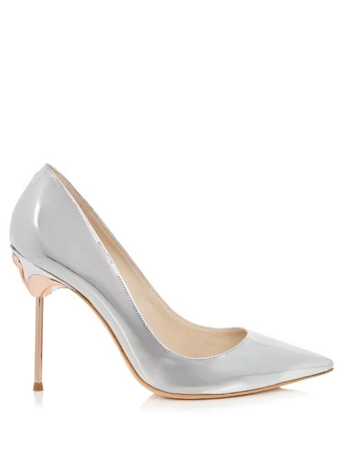Sophia Webster Coco Flamingo-heel Metallic-leather Pumps
