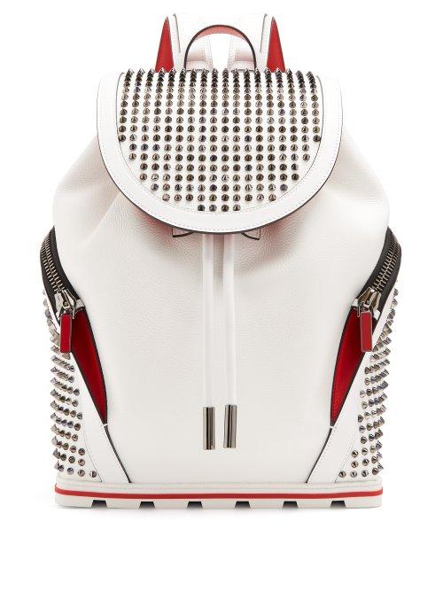 Matchesfashion.com Christian Louboutin - Explorafunk Spike Embellished Backpack - Mens - White