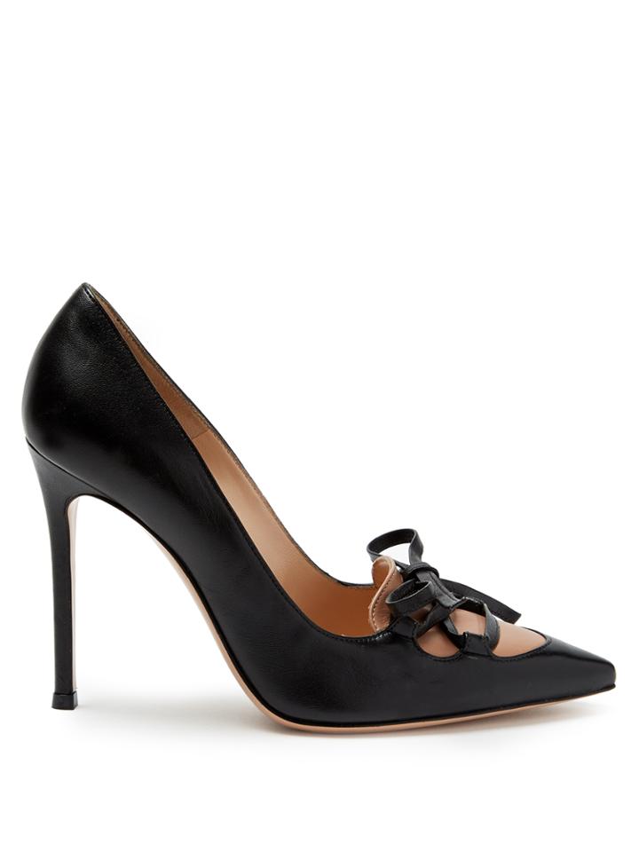 Gianvito Rossi Corset Lace-up Point-toe Leather Pumps