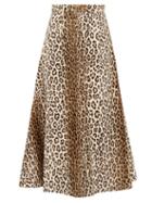 Matchesfashion.com Emilia Wickstead - Ioni Leopard Print Faux Fur Midi Skirt - Womens - Leopard