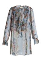 Zimmermann Winsome Floral-print Silk-georgette Ruffled Blouse