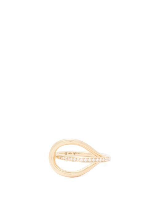 Matchesfashion.com Charlotte Chesnais Fine Jewellery - Petit Looping Diamond & 18kt Gold Ring - Womens - Gold