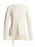 Matchesfashion.com Stella Mccartney - Buckle Fastening Wool Sweater - Womens - Ivory