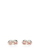 Matchesfashion.com Jiwinaia - Face Stud Rhodium-plated Earrings - Womens - Silver