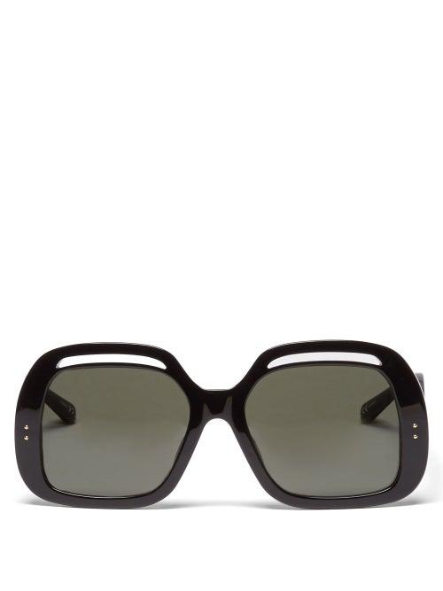 Matchesfashion.com Linda Farrow - Renata Square Acetate Sunglasses - Womens - Black