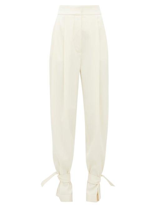 Matchesfashion.com Petar Petrov - Heram High Rise Pleated Wool Trousers - Womens - Ivory