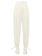 Matchesfashion.com Petar Petrov - Heram High Rise Pleated Wool Trousers - Womens - Ivory