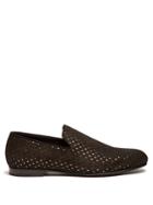 Jimmy Choo Sloane Star-perforated Suede Loafers