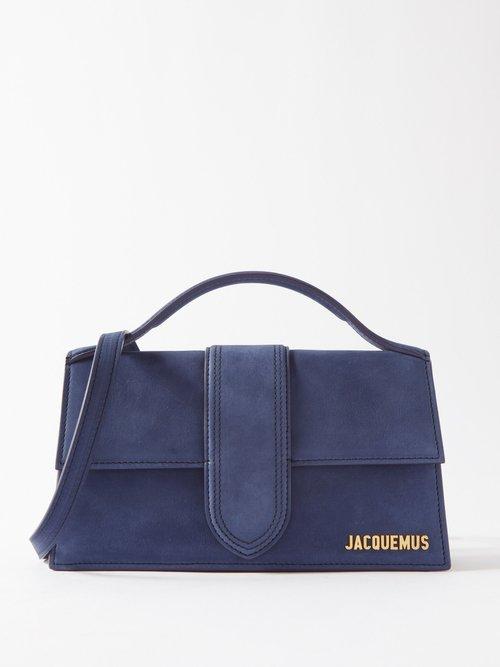 Jacquemus - Bambino Large Suede Shoulder Bag - Womens - Navy