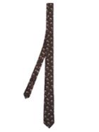 Saint Laurent Flamingo-jacquard Silk-faille Tie