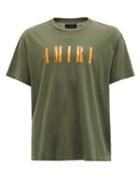 Amiri - Logo-print Jersey T-shirt - Mens - Olive Green