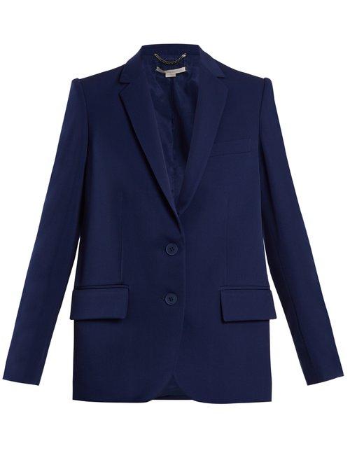 Matchesfashion.com Stella Mccartney - Single Breasted Wool Jacket - Womens - Blue