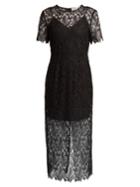 Diane Von Furstenberg Leaf And Floral Macram-lace Pencil Dress