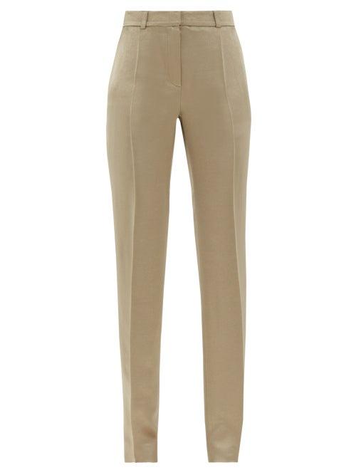 Matchesfashion.com Pallas Paris - Garret Hammered-satin Trousers - Womens - Gold