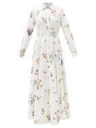 Evi Grintela - Juliette Floral-print Cotton-poplin Shirt Dress - Womens - White Print