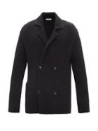 The Row - Delfino Double-breasted Ribbed-knit Cardigan - Mens - Black