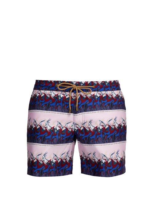 Matchesfashion.com Thorsun - Titan Fit Antelope Print Swim Shorts - Mens - Pink