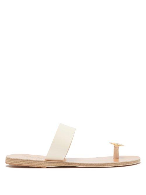 Matchesfashion.com Ancient Greek Sandals - Thalia Coin Embellished Leather Sandals - Womens - White