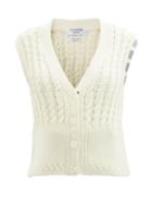 Thom Browne - Four Bar-intarsia Cabled-merino Cardigan - Womens - White