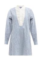 Matchesfashion.com Thierry Colson - Victoria Striped Cotton-poplin Shirt Dress - Womens - Blue White