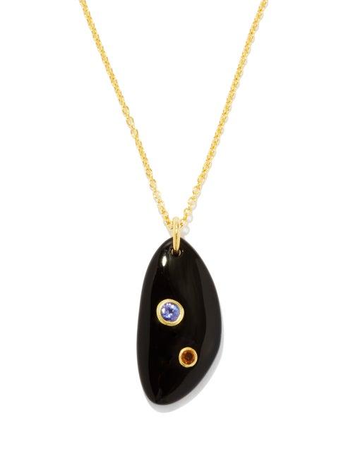 Lizzie Fortunato - Ceremony Onyx, Tanzanite & Gold-plated Necklace - Womens - Black Gold