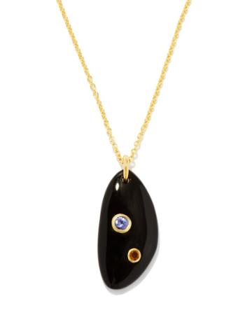 Lizzie Fortunato - Ceremony Onyx, Tanzanite & Gold-plated Necklace - Womens - Black Gold
