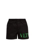 Matchesfashion.com Valentino Garavani - Vltn-print Shell Swim Shorts - Mens - Black
