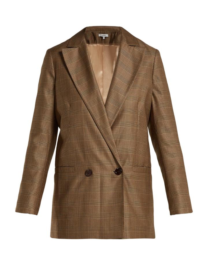 Ganni Merkel Double-breasted Check Blazer