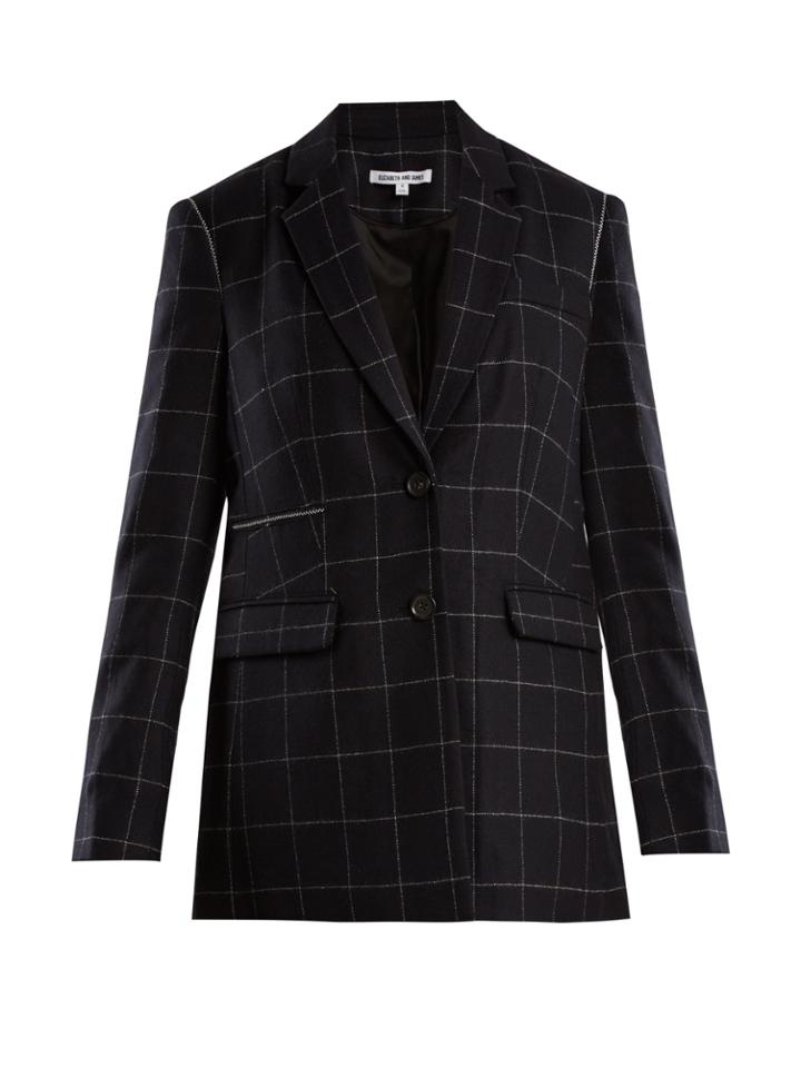 Elizabeth And James Caprice Windowpane-checked Wool-blend Blazer