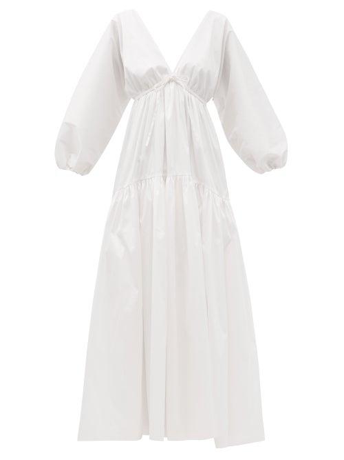 Matchesfashion.com Bernadette - Marlow Tiered Satin Dress - Womens - Ivory