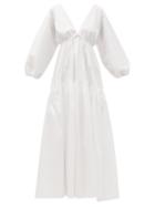 Matchesfashion.com Bernadette - Marlow Tiered Satin Dress - Womens - Ivory