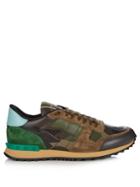 Valentino Rockrunner Leather And Suede Low-top Trainers