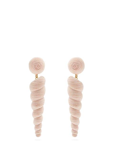 Matchesfashion.com Rebecca De Ravenel - Twisty Drop Earrings - Womens - Pink