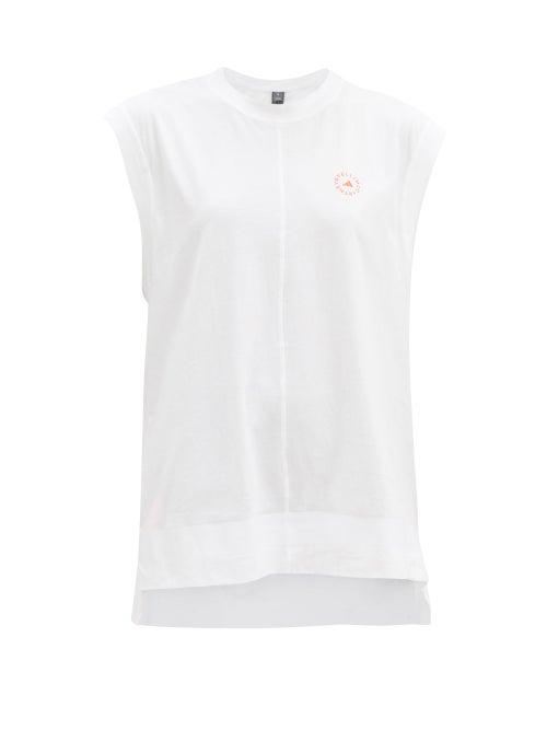 Matchesfashion.com Adidas By Stella Mccartney - Logo-print Organic-cotton T-shirt - Womens - White