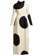 Matchesfashion.com Valentino - Polka Dot Wool Blend Dress - Womens - White Black