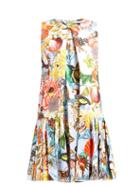 Matchesfashion.com Mary Katrantzou - Mia Striped And Shell Print Cotton Mini Dress - Womens - Blue Multi