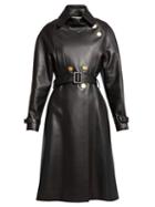 Matchesfashion.com Alexandre Vauthier - Belted Double Breasted Leather Coat - Womens - Black
