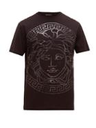 Matchesfashion.com Versace - Oversized Logo Cotton T Shirt - Mens - Black