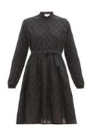 Matchesfashion.com Gucci - Gg Broderie Anglaise Cotton Blend Dress - Womens - Black