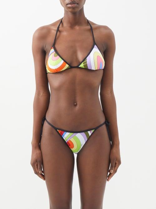 Pucci - Striped Triangle Bikini Top - Womens - Multi
