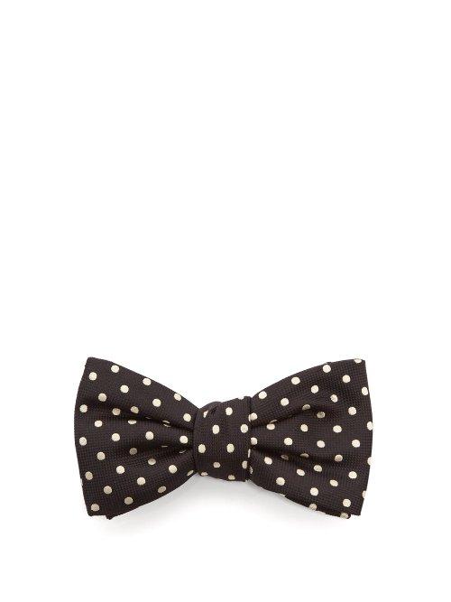 Matchesfashion.com Alexander Mcqueen - Polka Dot Jacquard Bow Tie - Mens - Black
