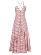 Jil Sander - Halterneck Striped Poplin Dress - Womens - Pink White
