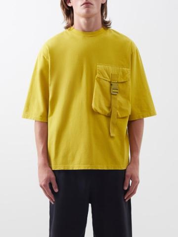 1 Moncler Jw Anderson - Nylon-pocket Cotton-jersey T-shirt - Mens - Yellow
