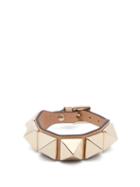 Matchesfashion.com Valentino - Large Rockstud Leather Bracelet - Womens - Camel