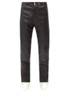 Matchesfashion.com Alexander Mcqueen - Slim-leg Leather Trousers - Mens - Black