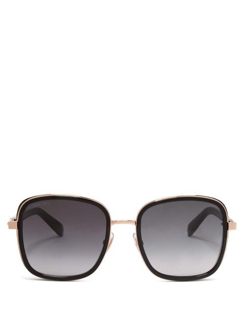 Matchesfashion.com Jimmy Choo - Elva Square Frame Sunglasses - Womens - Black